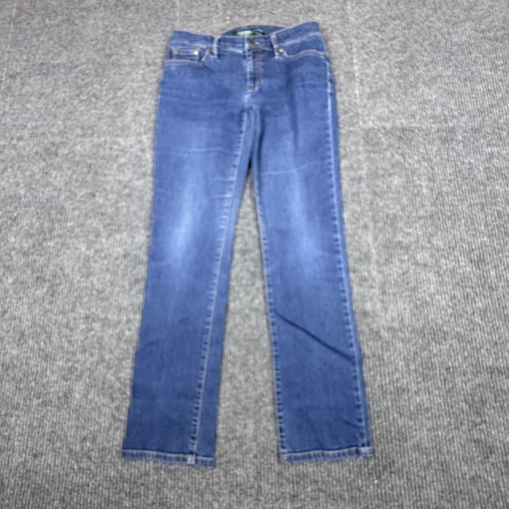 Lauren Ralph Lauren Womens Straight Leg Jeans Blue Medium Wash Stretch Size 6